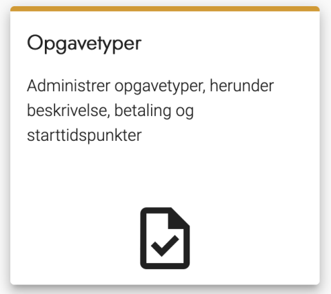 Administration af opgavetyper