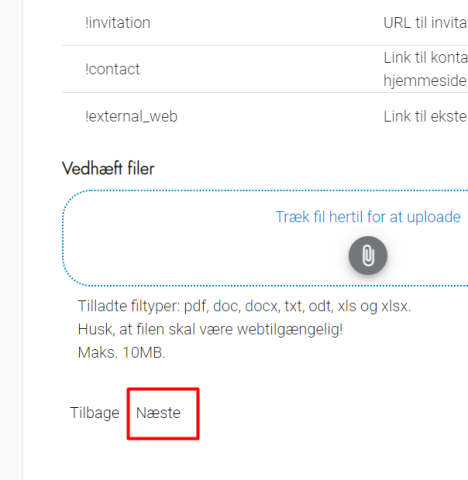 Kommunikation - opret beskedskabelon - indhold