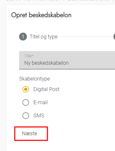 Kommunikation - opret beskedskabelon