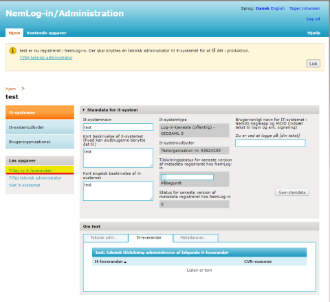 Screenshot af administrationsinterface